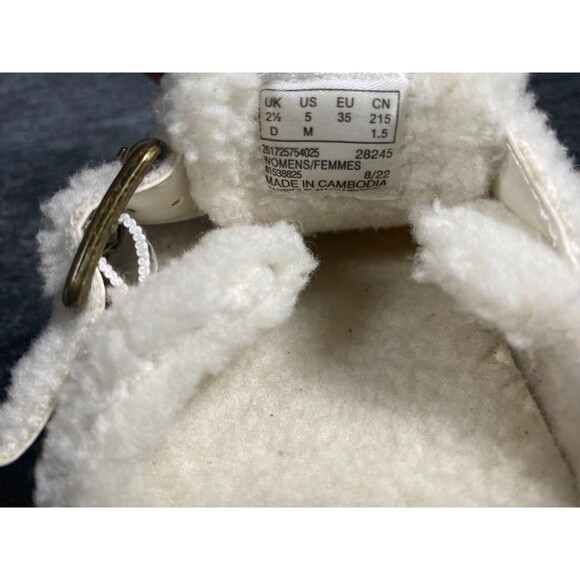 Clarks Womens Brynn Slide Size 5 Shoes White Ivory Faux Fur Clogs - Picture 2 of 9